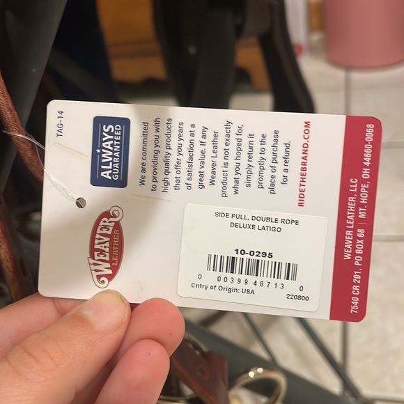 Weaver Leather Deluxe Latigo Leather Side Pull Double Nose - Picture 6 of 7